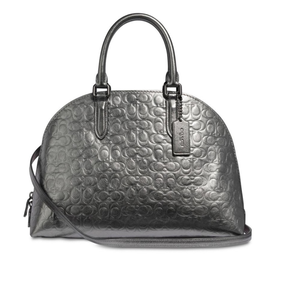 NWT Coach Quinn In Signature Metallic Satchel